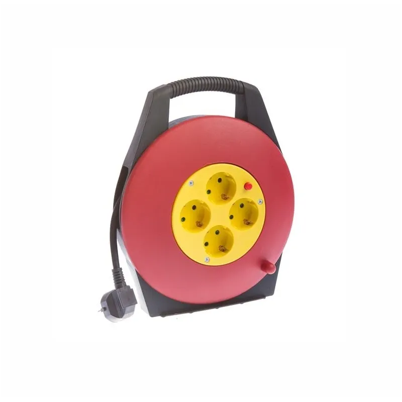 Pagarinātājs ar spoli Okko, 3 x 1,5 mm², 10 m, 4 ligzdas