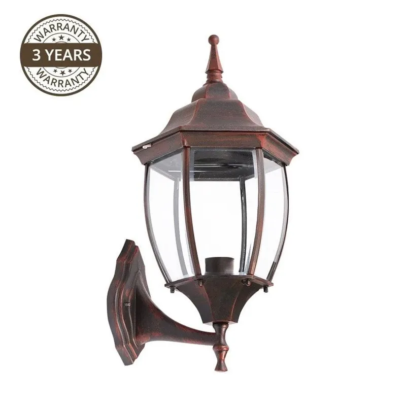 Āra sienas lampa Domoletti EL-560UP, 100W, E27, IP44, melna krās.-sarkana krās., 21 cm x 51 cm
