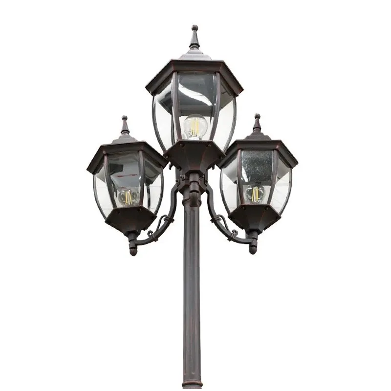 Brīvi stāvošs āra gaismeklis Domoletti EL-560PE3-3, 100W, E27, IP44, melna krās.-sarkana krās., 21 cm x 230 cm