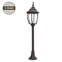 Pastatomas lauko šviestuvas Domoletti El-560PE2, 100W, E27, IP44, sendinta juoda su raudonu atspalviu, 21 cm x 100 cm