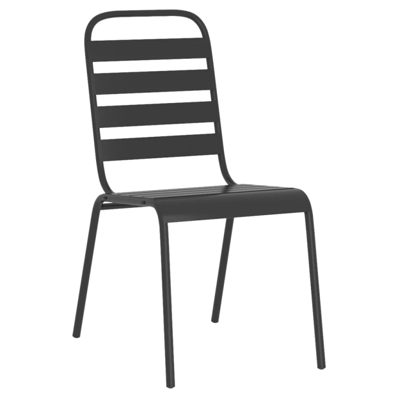 vidaXL 5-daļīgs dārza mēbeļu komplekts, antracītpelēks tērauds