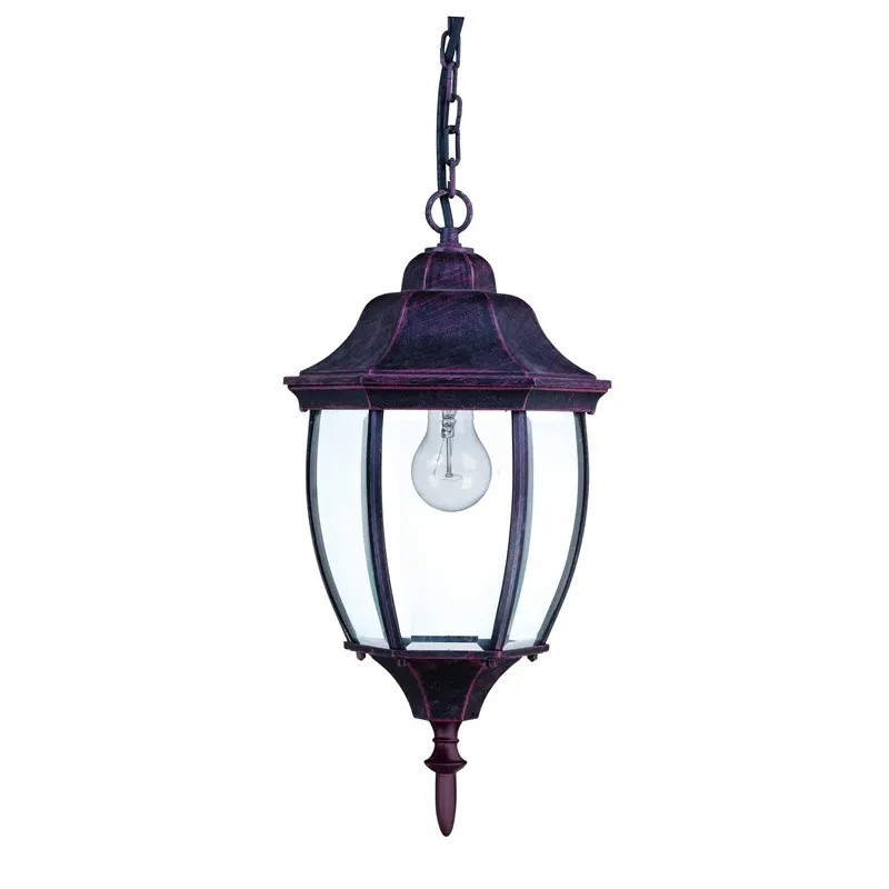 Lauko pakabinamas šviestuvas Domoletti EL-560HG, 100W, E27, IP44, juoda sp.-raudona sp., 21 cm x 100 cm