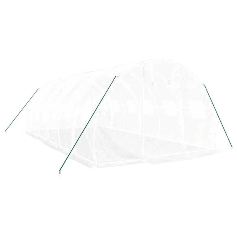 vidaXL siltumnīca ar tērauda rāmi, balta, 18 m², 6x3x2 m