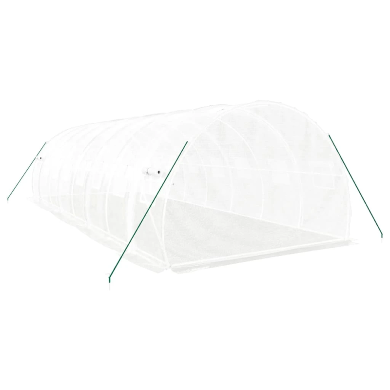 vidaXL siltumnīca ar tērauda rāmi, balta, 24 m², 8x3x2 m