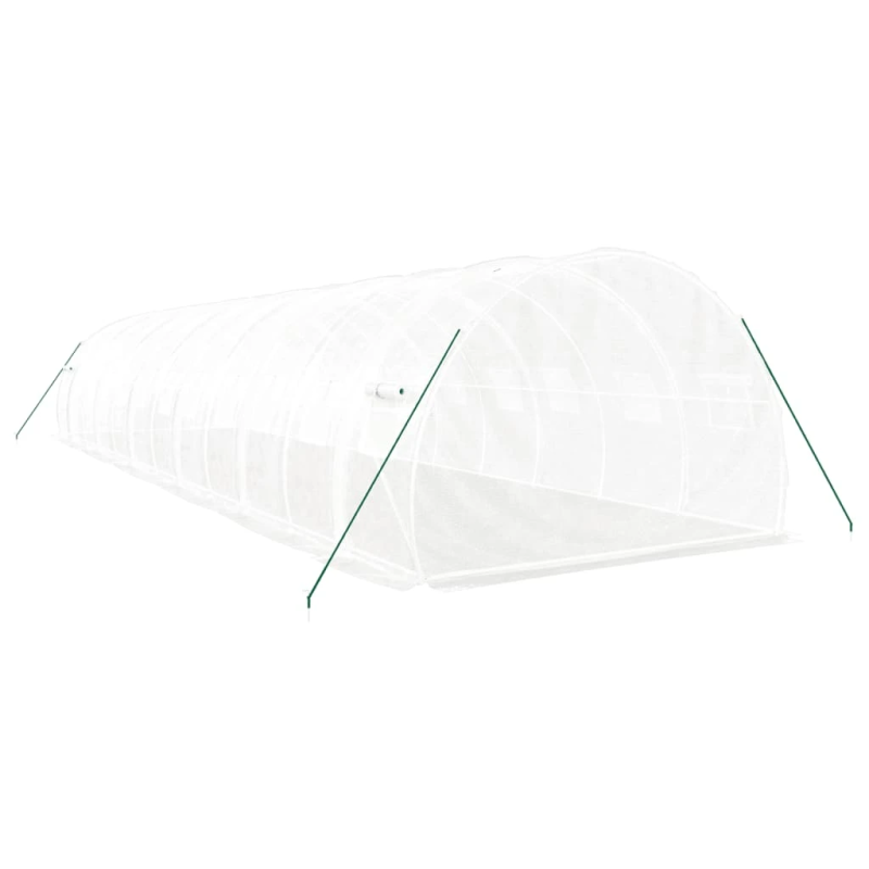 vidaXL siltumnīca ar tērauda rāmi, balta, 36 m², 12x3x2 m