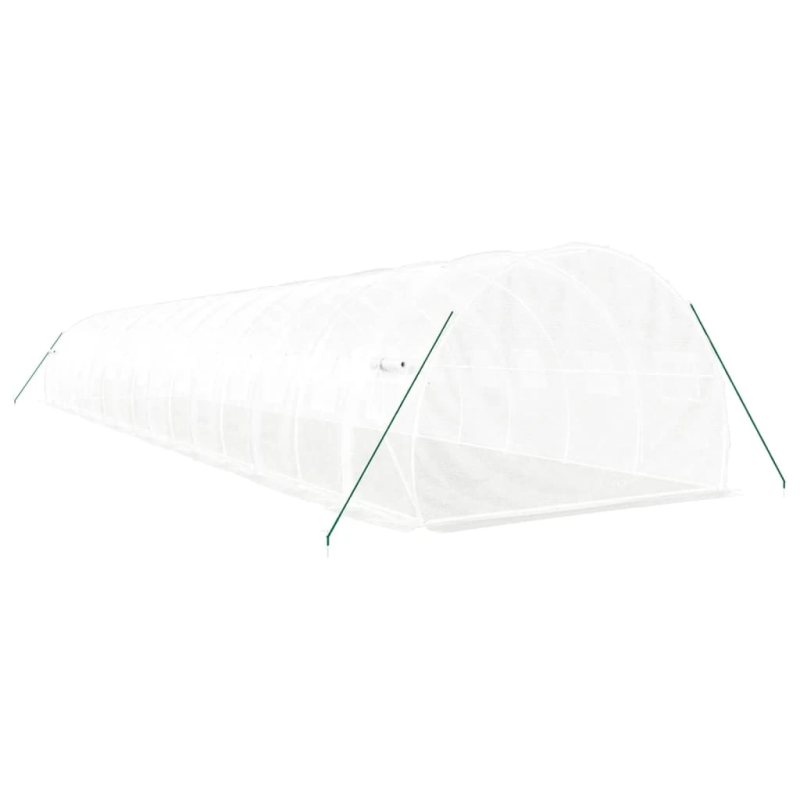 vidaXL siltumnīca ar tērauda rāmi, balta, 48 m², 16x3x2 m