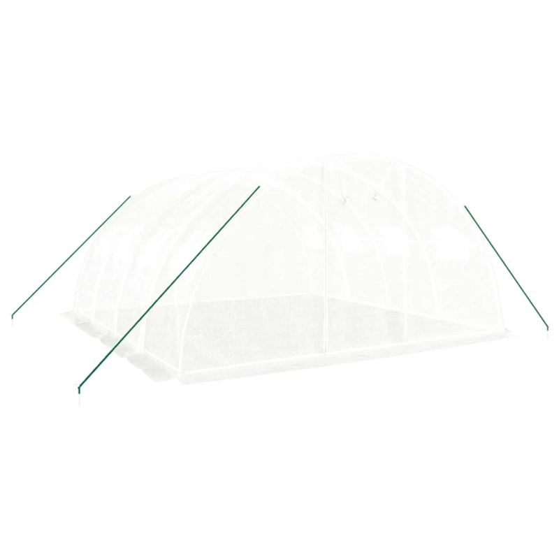 vidaXL siltumnīca ar tērauda rāmi, balta, 16 m², 4x4x2 m