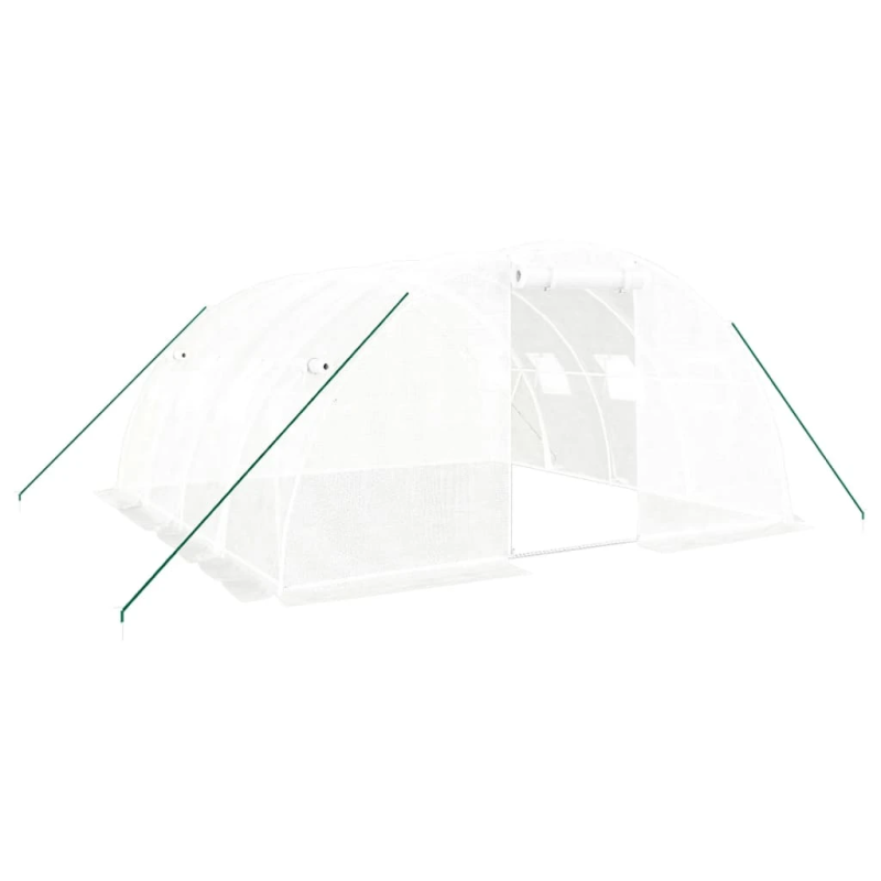 vidaXL siltumnīca ar tērauda rāmi, balta, 16 m², 4x4x2 m