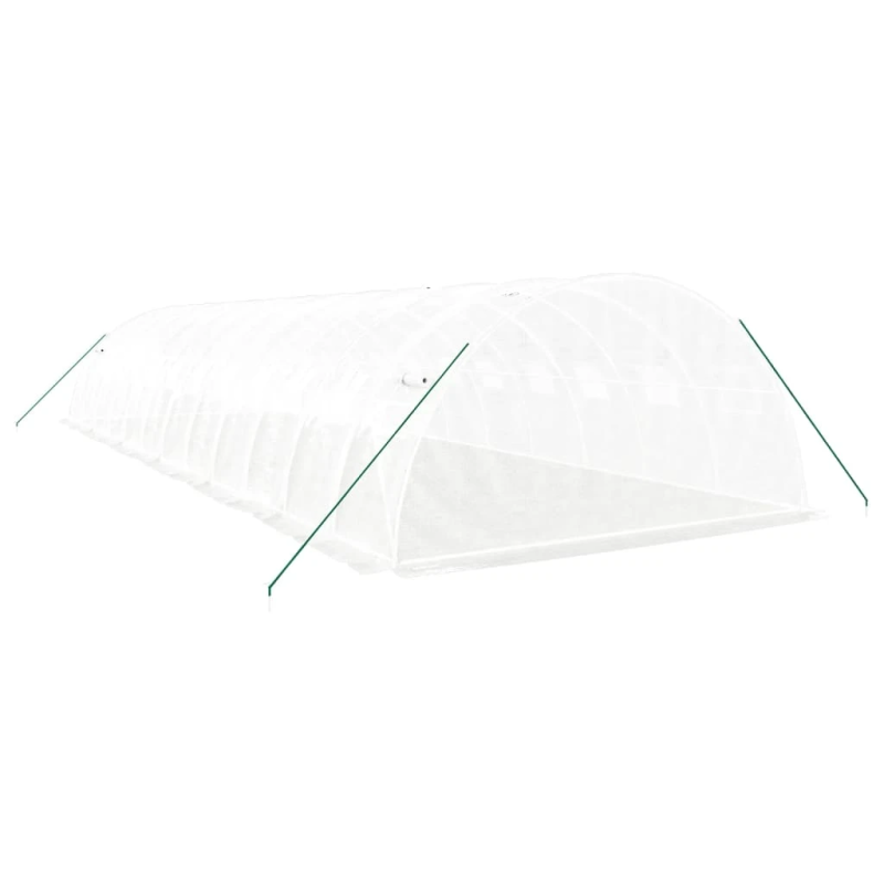 vidaXL siltumnīca ar tērauda rāmi, balta, 48 m², 12x4x2 m