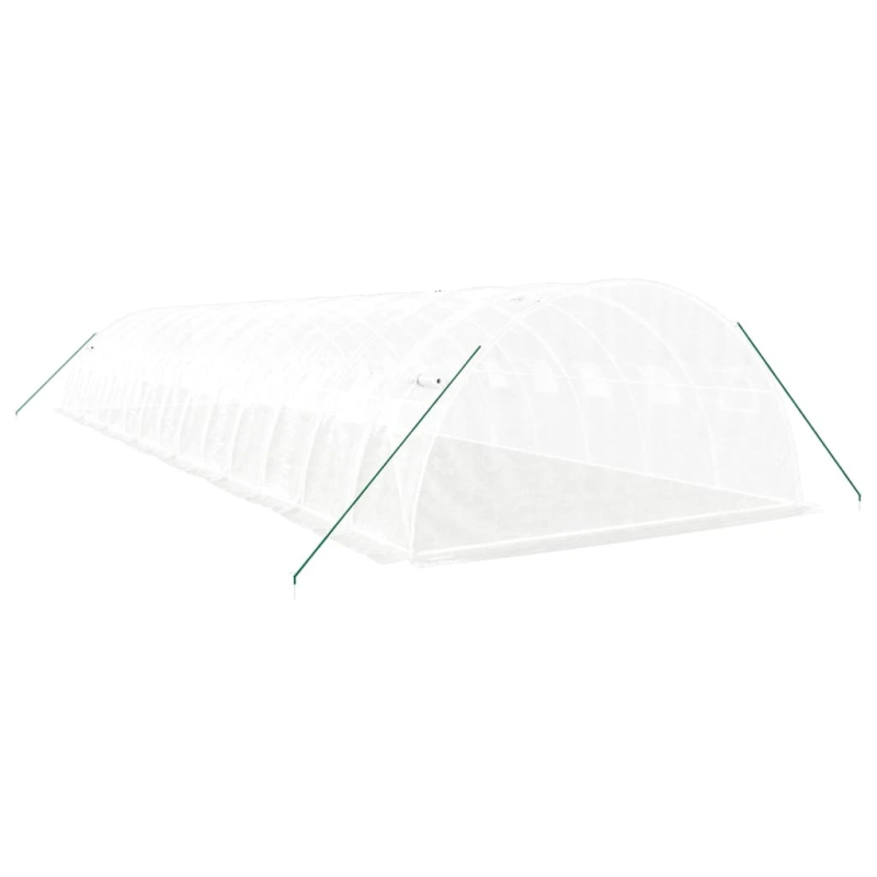 vidaXL siltumnīca ar tērauda rāmi, balta, 56 m², 14x4x2 m