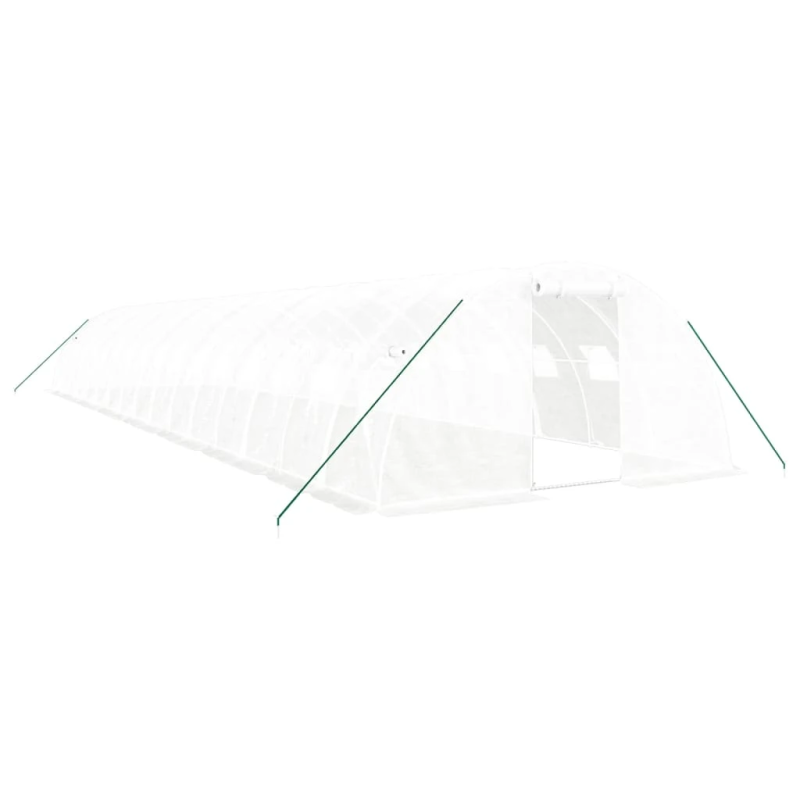 vidaXL siltumnīca ar tērauda rāmi, balta, 64 m², 16x4x2 m