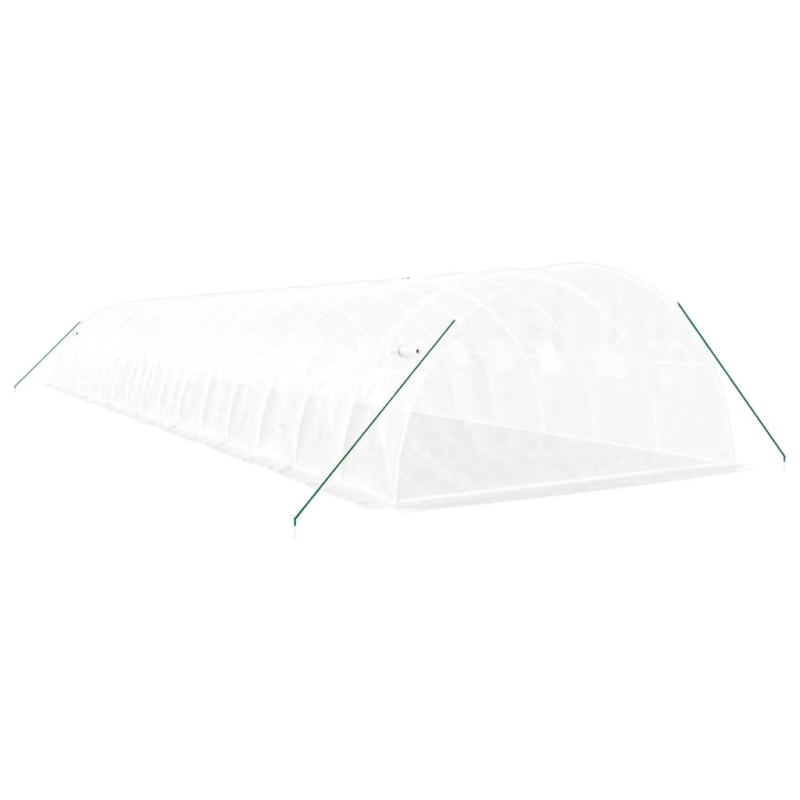 vidaXL siltumnīca ar tērauda rāmi, balta, 64 m², 16x4x2 m