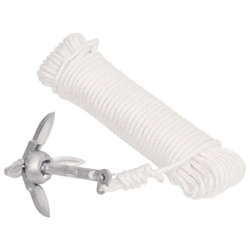 vidaXL saliekamais enkurs ar virvi, 0,7 kg, karsti cinkots čuguns