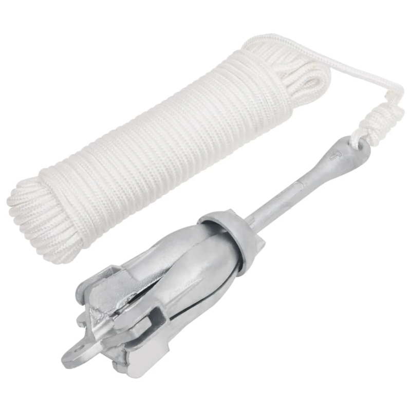 vidaXL saliekamais enkurs ar virvi, 6 kg, karsti cinkots čuguns