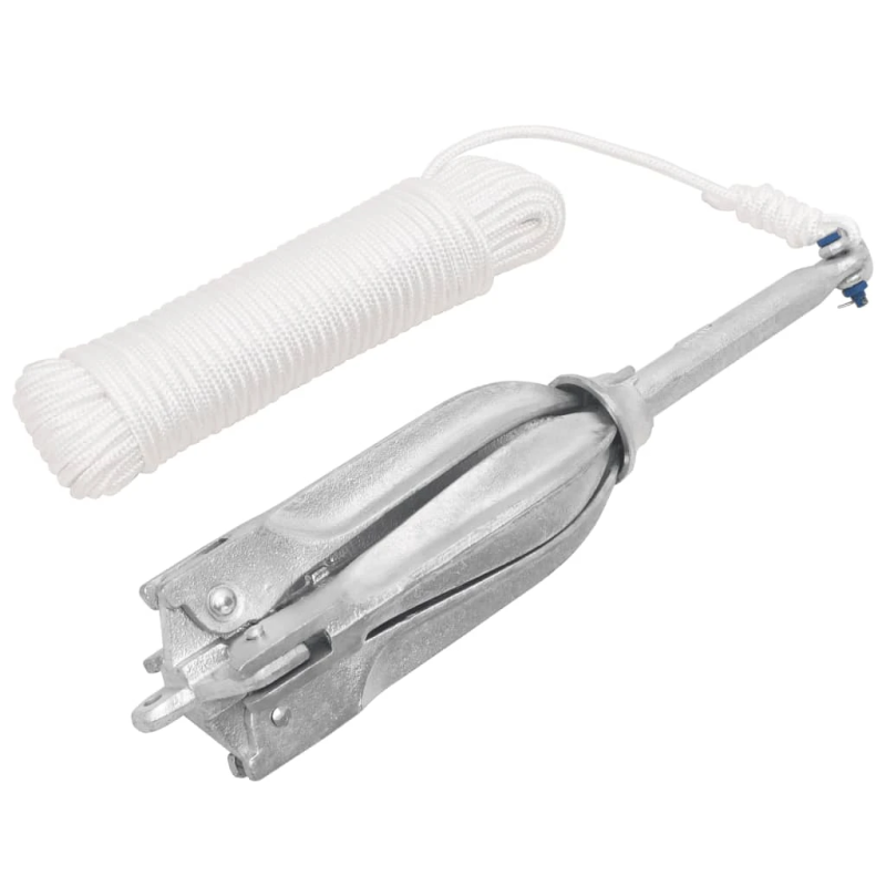 vidaXL saliekamais enkurs ar virvi, 12 kg, karsti cinkots čuguns