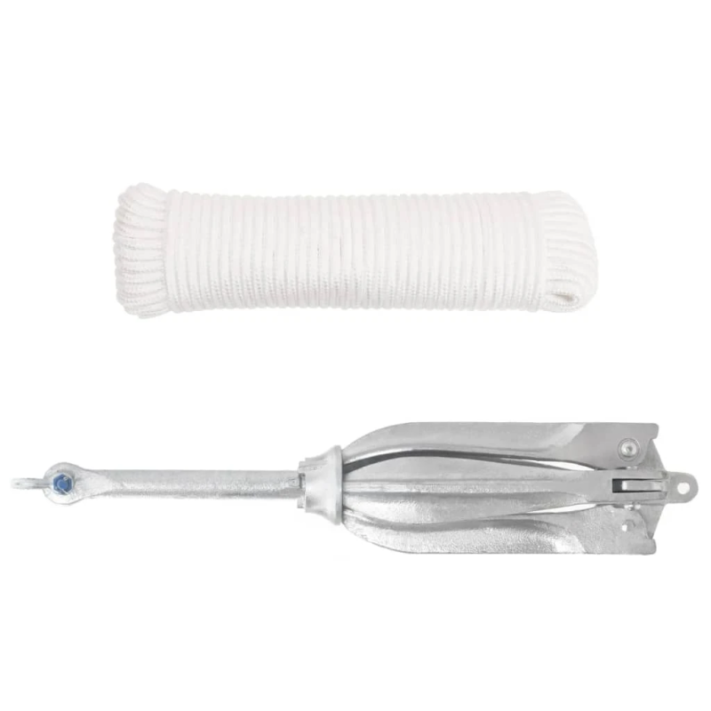 vidaXL saliekamais enkurs ar virvi, 12 kg, karsti cinkots čuguns