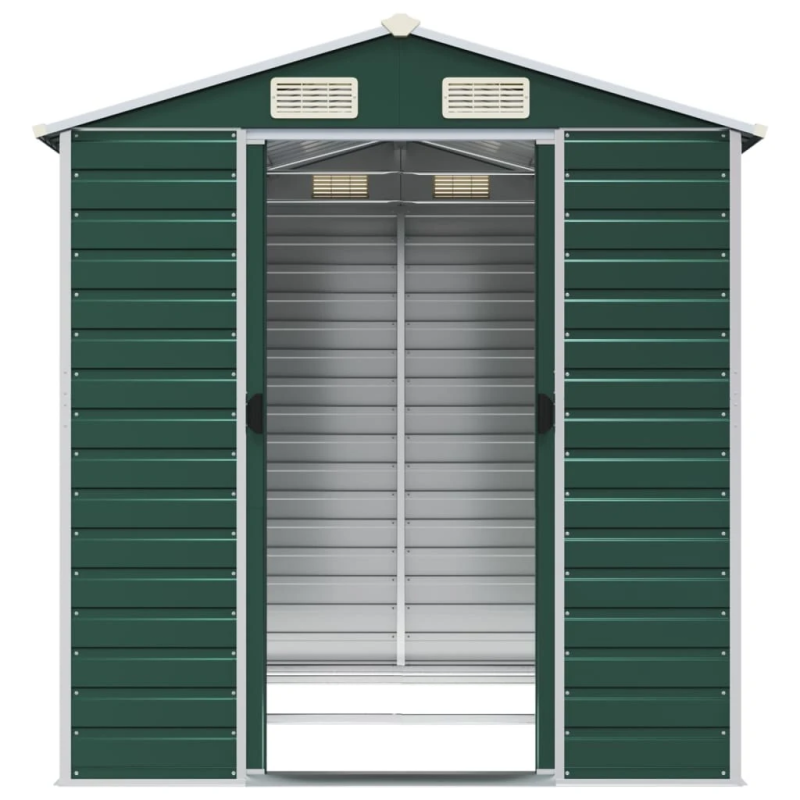 vidaXL dārza šķūnis, zaļa, 191x215x198 cm, cinkots tērauds