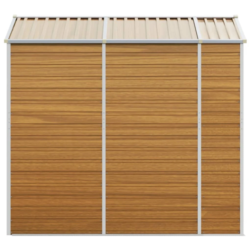 vidaXL dārza šķūnis, gaiši brūns, 191x215x198 cm, cinkots tērauds