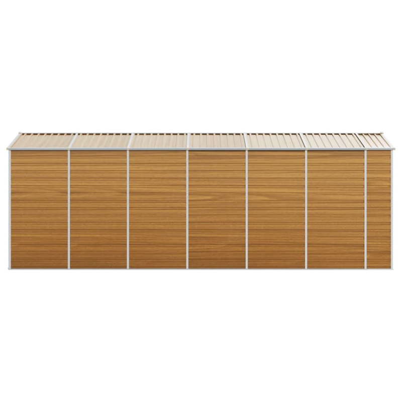 vidaXL dārza šķūnis, gaiši brūns, 191x555x198 cm, cinkots tērauds