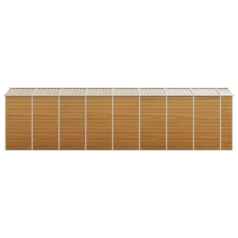 vidaXL dārza šķūnis, gaiši brūns, 191x725x198 cm, cinkots tērauds