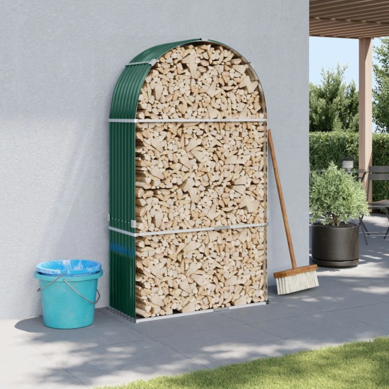 vidaXL malkas statīvs, zaļš, 120x45x210 cm, cinkots tērauds