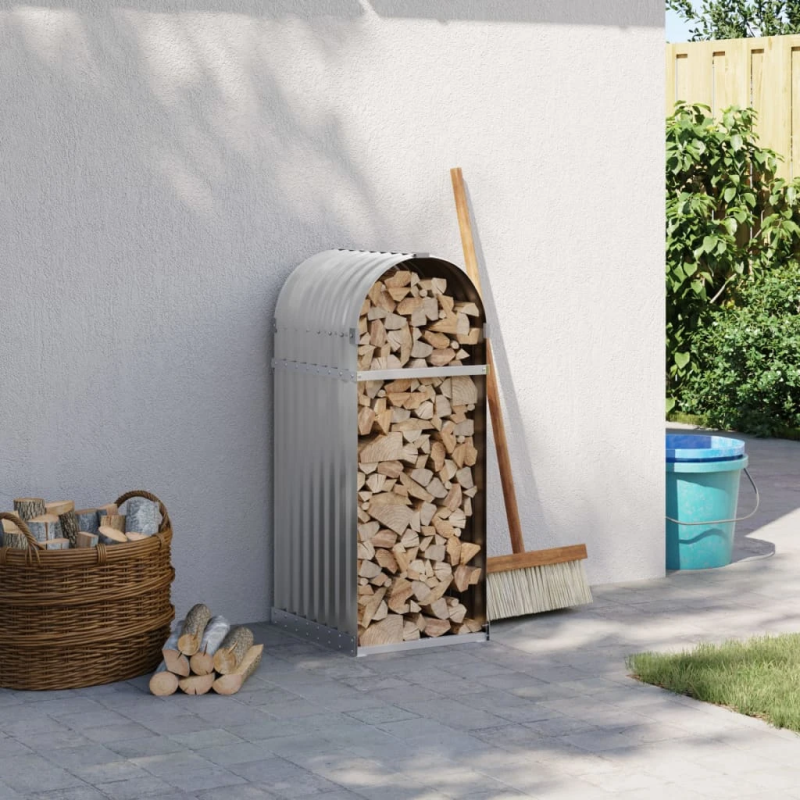 vidaXL malkas statīvs, gaiši pelēks, 40x45x100 cm, cinkots tērauds