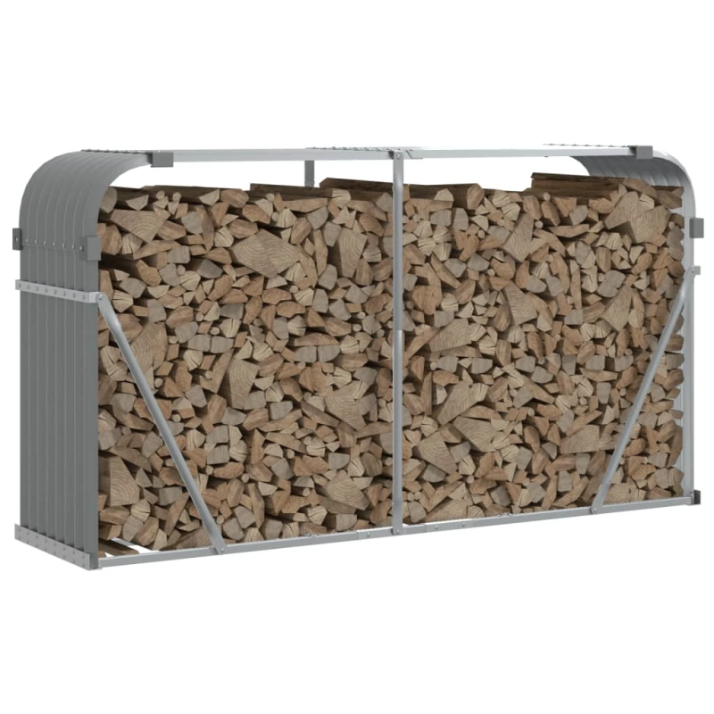 vidaXL malkas statīvs, gaiši pelēks, 180x45x100 cm, cinkots tērauds