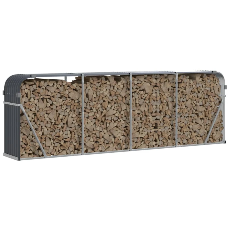 vidaXL malkas statīvs, pelēks, 300x45x100 cm, cinkots tērauds