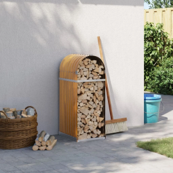 vidaXL malkas statīvs, koka izskats, 40x45x100 cm, cinkots tērauds