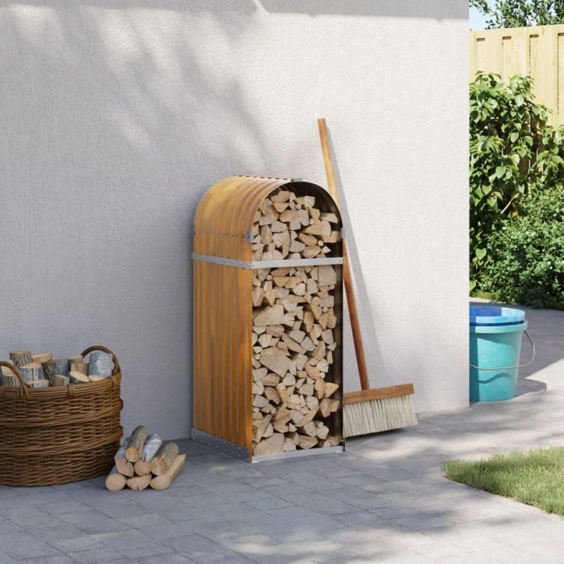 vidaXL malkas statīvs, koka izskats, 40x45x100 cm, cinkots tērauds