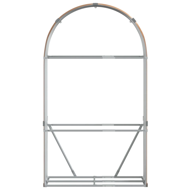 vidaXL malkas statīvs, koka izskats, 120x45x210 cm, cinkots tērauds