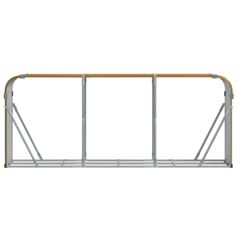 vidaXL malkas statīvs, koka izskats, 234x45x100 cm, cinkots tērauds