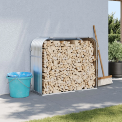 vidaXL malkas statīvs, sudraba krāsa, 120x45x100 cm, cinkots tērauds