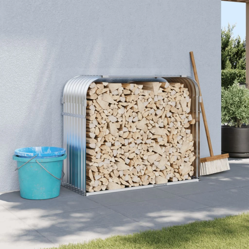 vidaXL malkas statīvs, sudraba krāsa, 120x45x100 cm, cinkots tērauds