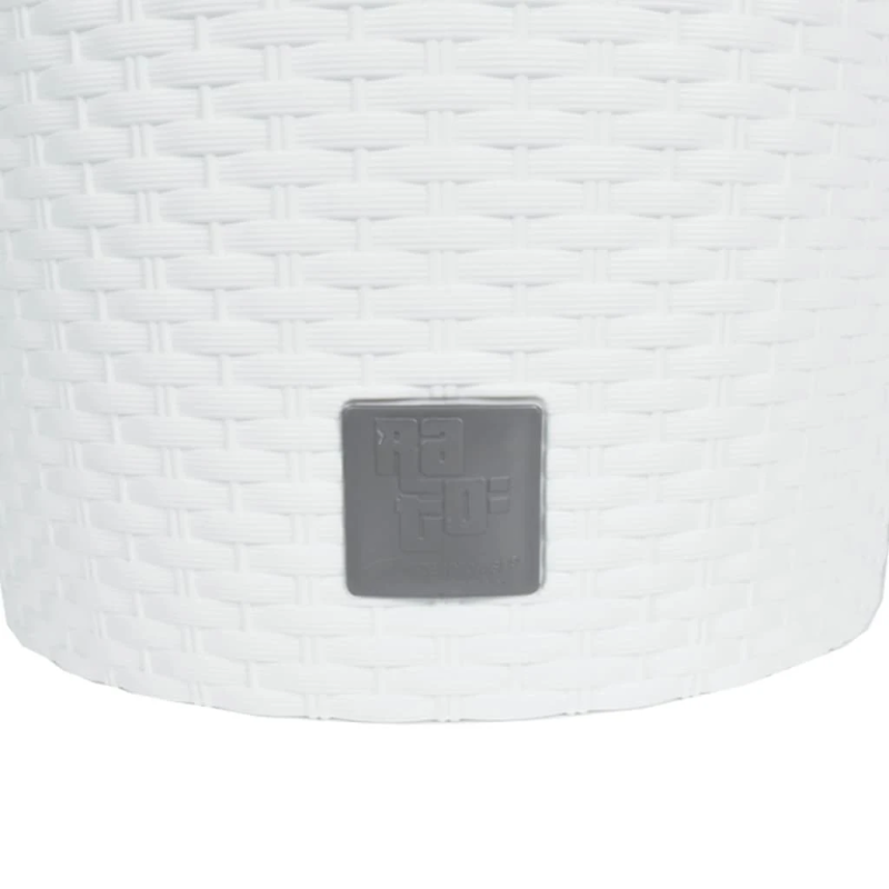 vidaXL puķu kaste ar izņemamu ieliktni, balta,15-15,3L, PP rotangpalma