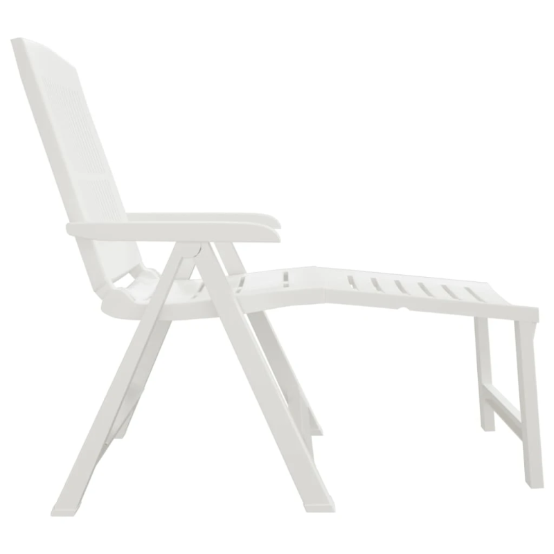 vidaXL sauļošanās zvilnis, balta plastmasa