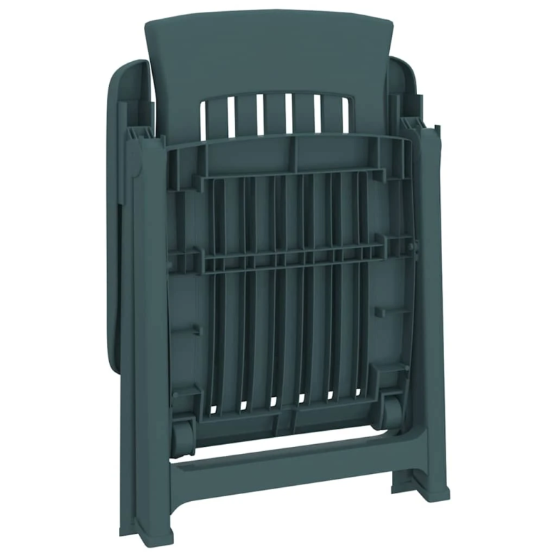 vidaXL dārza nolaižamie krēsli, 2 gab., zaļš, PP