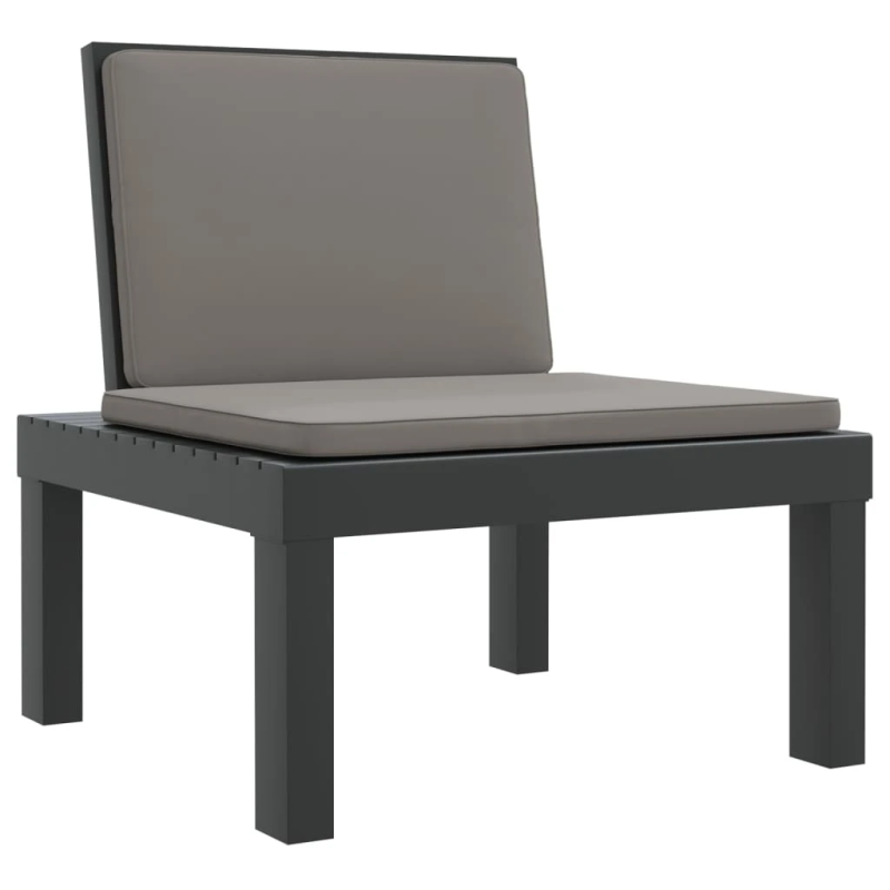 vidaXL sauļošanās zvilnis ar matraci, antracītpelēks, PP