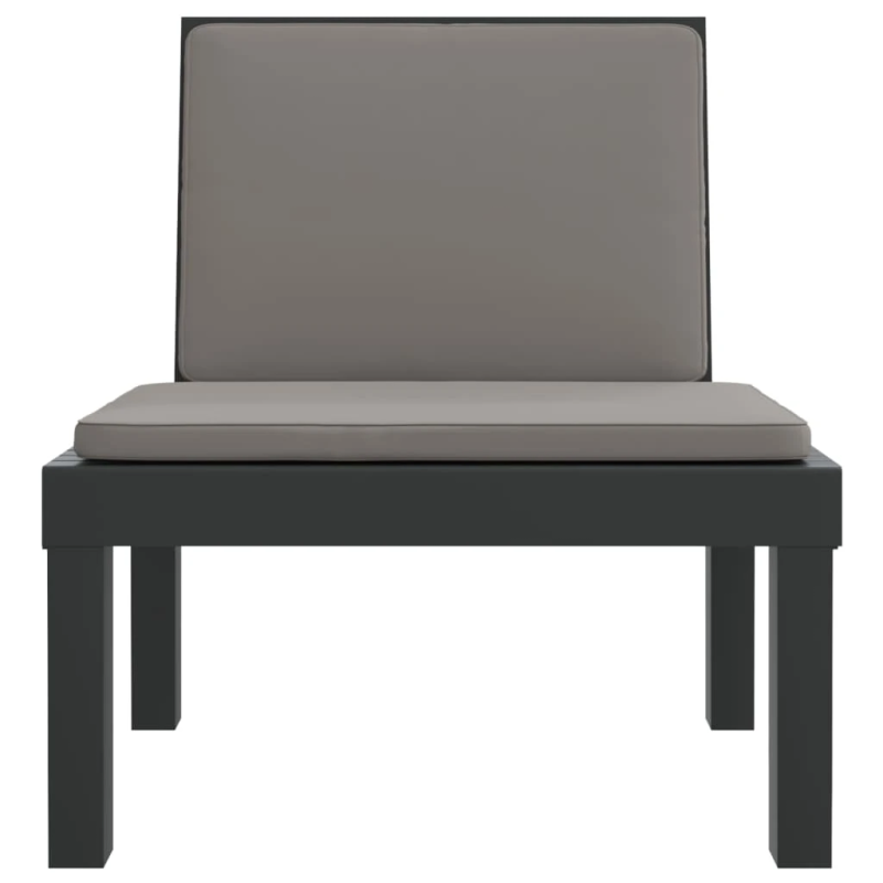 vidaXL sauļošanās zvilnis ar matraci, antracītpelēks, PP