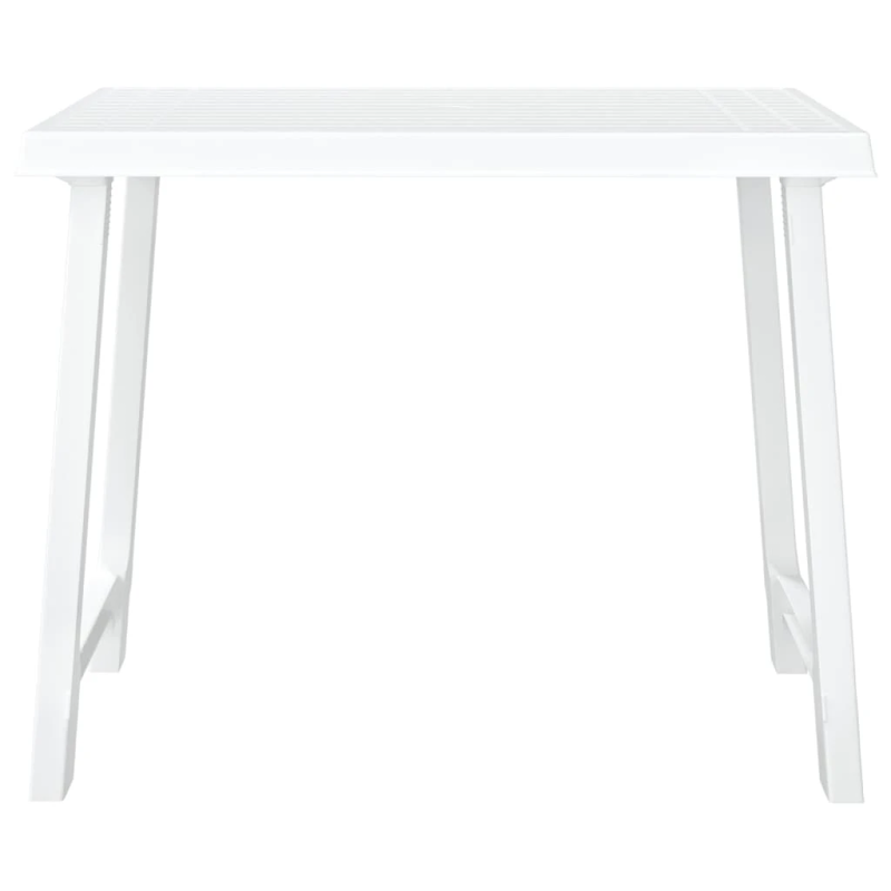 vidaXL kempinga galds, balts, 79x56x64 cm, PP, koka imitācija