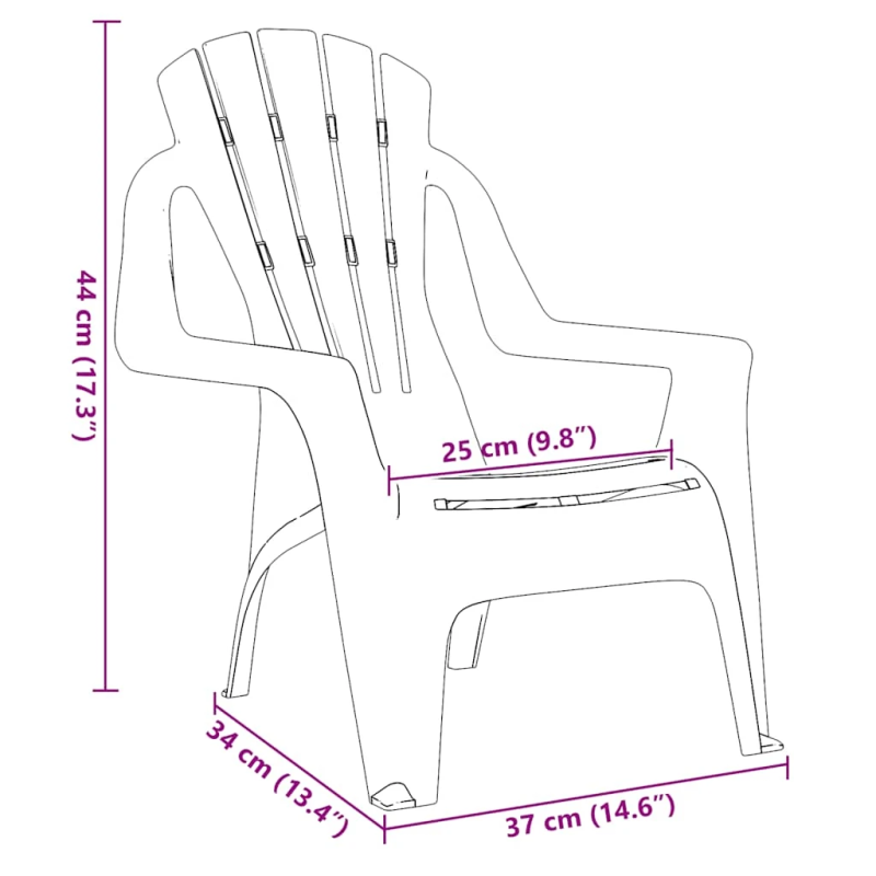 vidaXL dārza krēsli bērniem, 2 gab., zili, 37x34x44 cm, PP