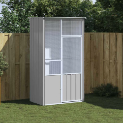 vidaXL putnu būris, pelēks, 115x78x200 cm, cinkots tērauds