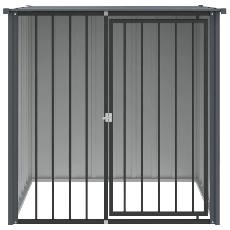 vidaXL suņu būda ar jumtu, melna, 110x103x109 cm, cinkots tērauds