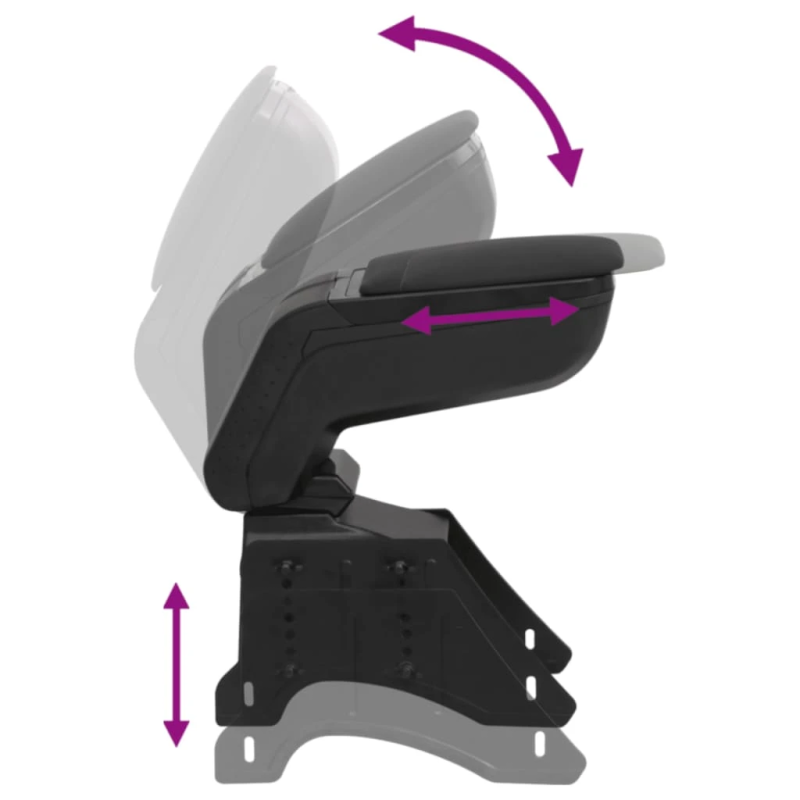 vidaXL automašīnas roku balsts, universāls, 14x30x,32-48,5, cm, ABS