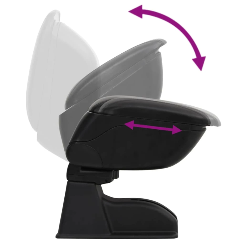 vidaXL automašīnas roku balsts, melns, 12x29x,32-46, cm, ABS