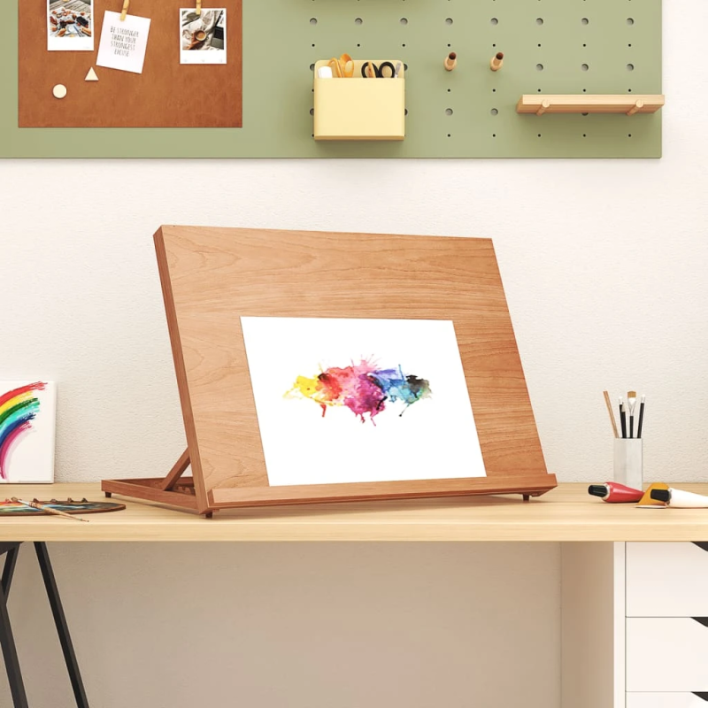 vidaXL galda molberts, 65x48x7 cm, dižskābarža masīvkoks