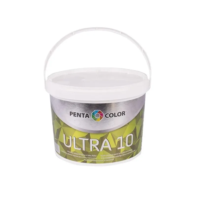 Dispersijas krāsa Pentacolor Ultra 10, balta, 3 l