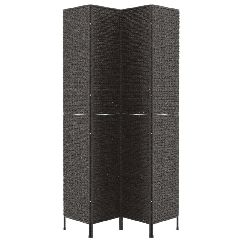 vidaXL istabas aizslietnis, 4 paneļi, melns, 163x180cm, ūdens hiacinte