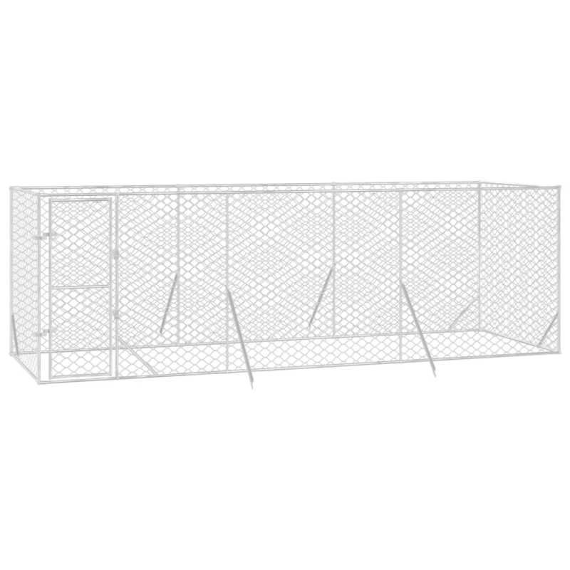 vidaXL suņu voljērs, sudraba krāsā, 6x2x2 m, cinkots tērauds