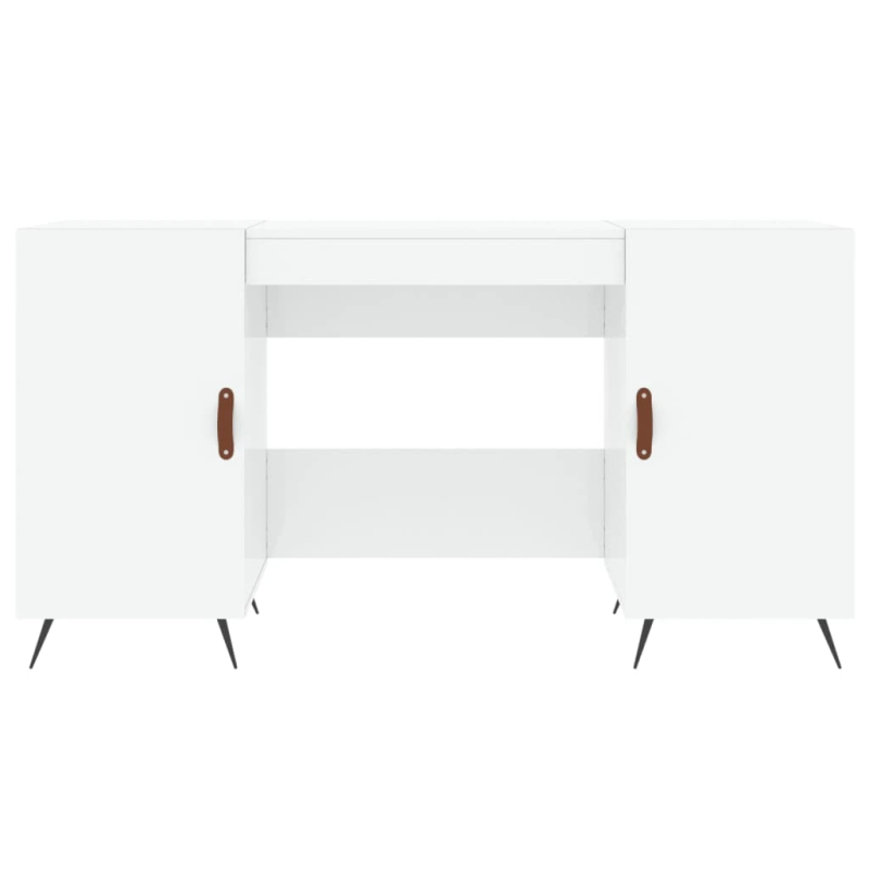 vidaXL rakstāmgalds, spīdīgi balts, 140x50x75 cm, inženierijas koks